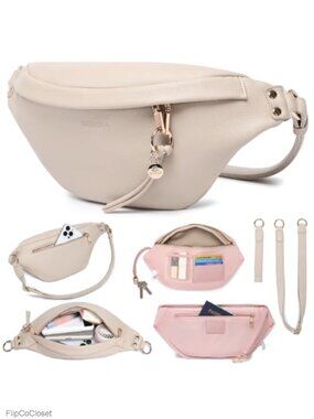 RFID Anti-Theft Crossbody Bag Vegan Leather Adjustable Strap Fanny Pack
